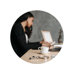 Female lawyer working at her desk